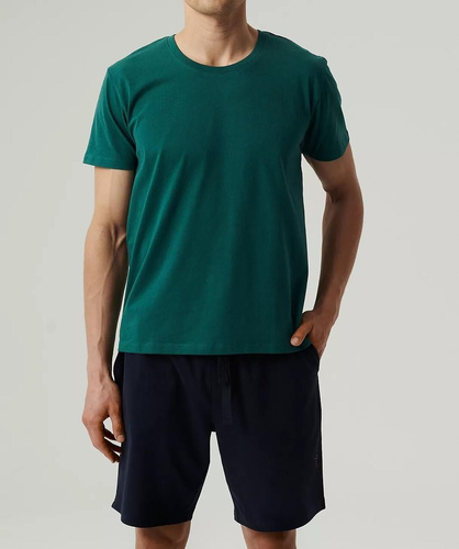 NMP-379 Piżama męska krótki rękaw, Atlantic-szmaragdowy granatowy