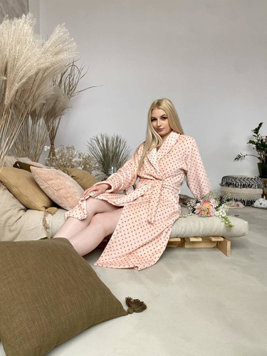 548 Melanie Długi Szlafrok damski Forex - łosoś 