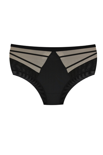 19252 Figi Mediolano Spider – Czarne Wysokie Figi z Tiulem i Koronką | Eleganckie i Zmysłowe | Idealne Dopasowanie do Sylwetki