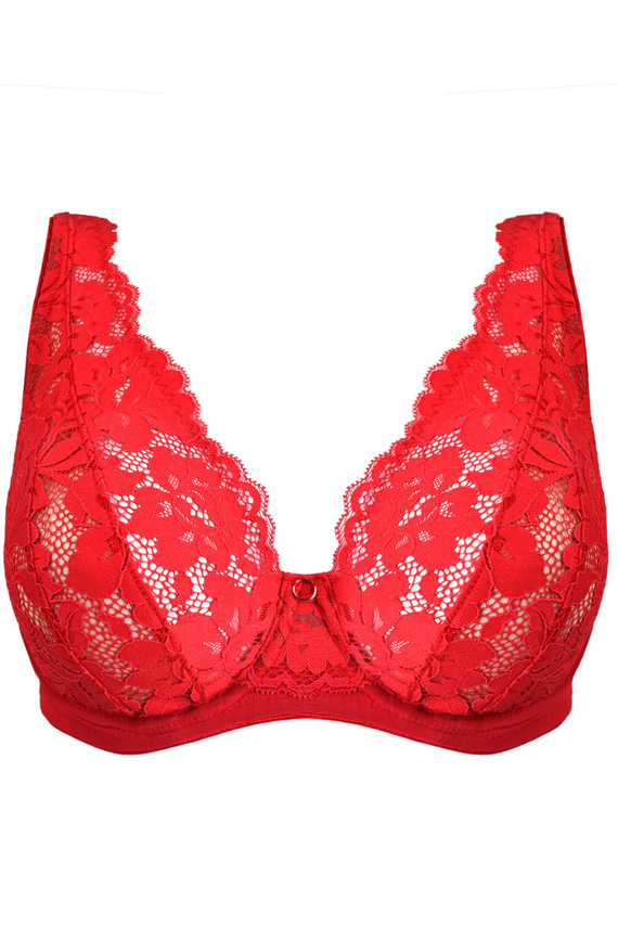 19152 Jasmin Biustonosz Mediolano czerwony– miękki bralette, koronka, z fiszbinami