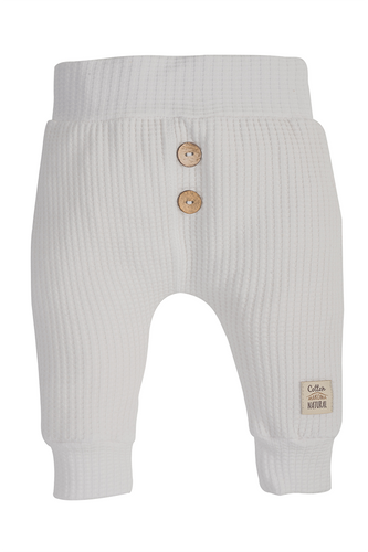 10249W "Natural Waffel" Spodnie niemowlęce dresowe Makoma white