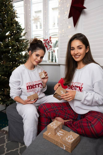 Gween Piżama damska Soft/Flanela  Sensis - szary