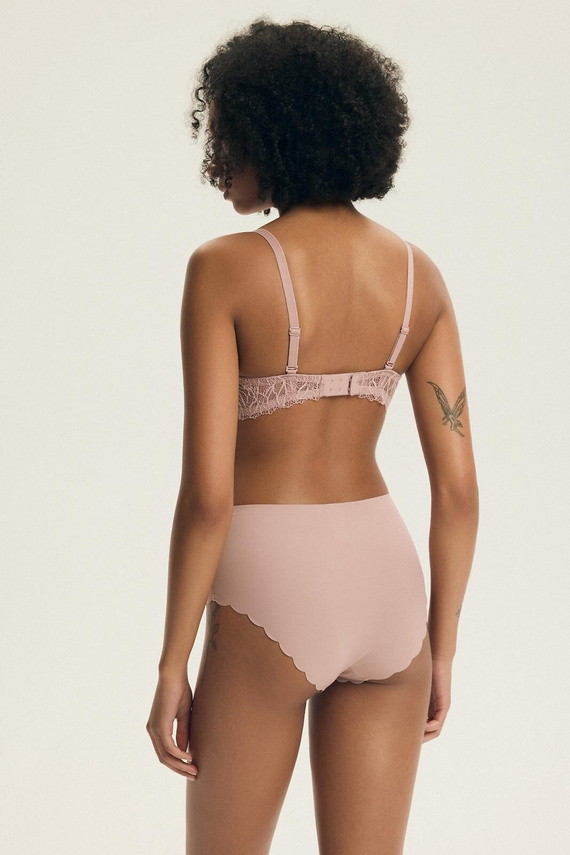 Biustonosz push-up 43907 Collette Henderson dusty rose z koronką