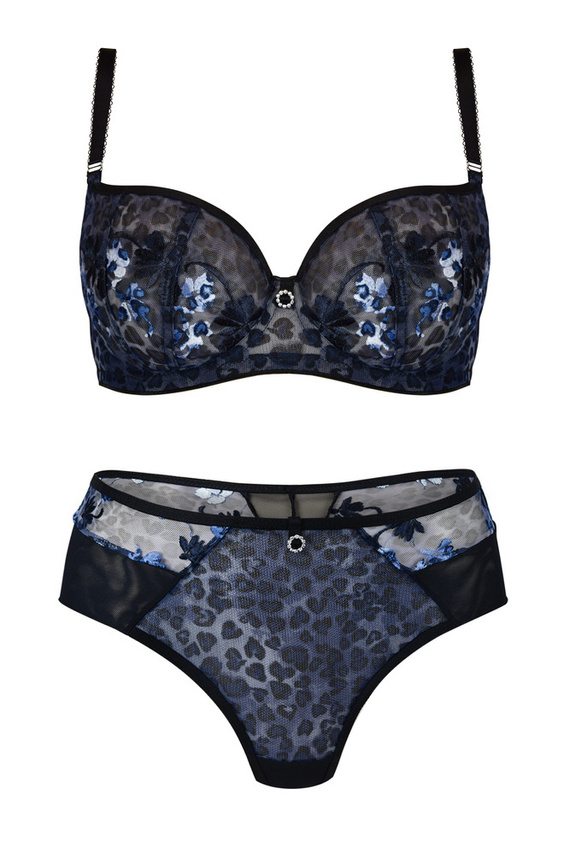 19086 Blue Panther Biustonosz balkonetka Mediolano czarny 