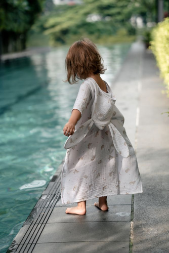 Honey Bunny Ponczo kąpielowe dziecięce z kapturem muślinowe | 100% bawełna – szybkoschnące