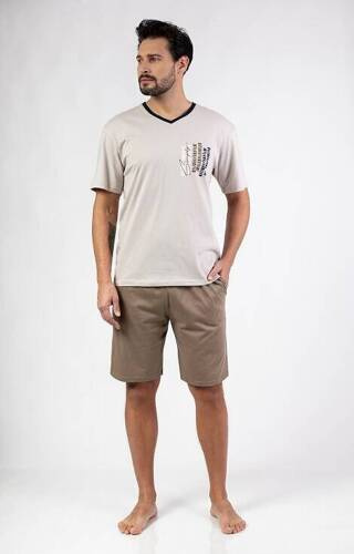 477 Piżama męska Regina - beżowa