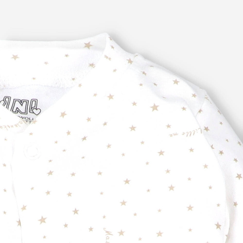 ABN-3345/GWI Stars Pajacyk z bawełny organicznej Nini ecru