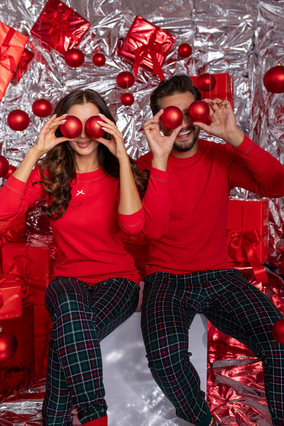 Fogo Piżama Męska długi rękaw, długie spodnie Italian Fashion - czerwony/druk