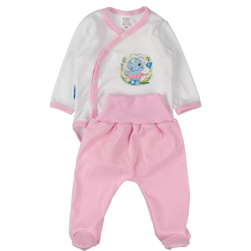 Słoń w czapce komplet body z półśpiochem Martex niebieski 