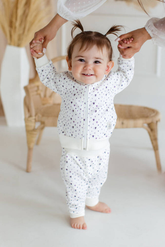 11250L "Hearts Lilac" Dres niemowlęcy Makoma