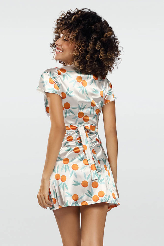 Andrea Satynowa Podomka damska DKaren - biały 19