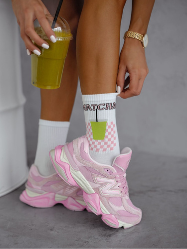 0200-175 Matcha Skarpety damskie Milena - biały Bawełniane Skarpetki Damskie