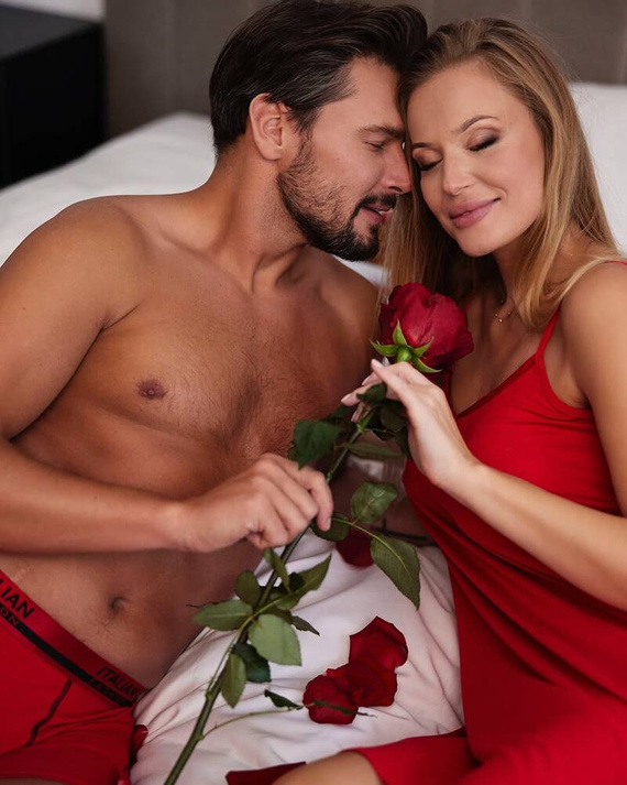 Song Damska koszula nocna, wąskie ramiączko Italian Fashion - czerwony