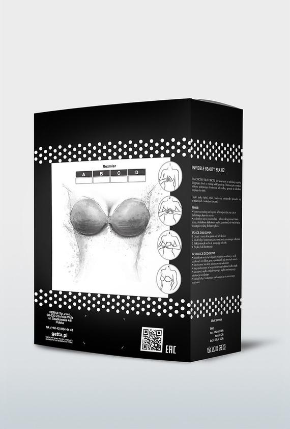 Invisible Beauty Bra 01  Biustonosz Samonośny Gatta - czarny
