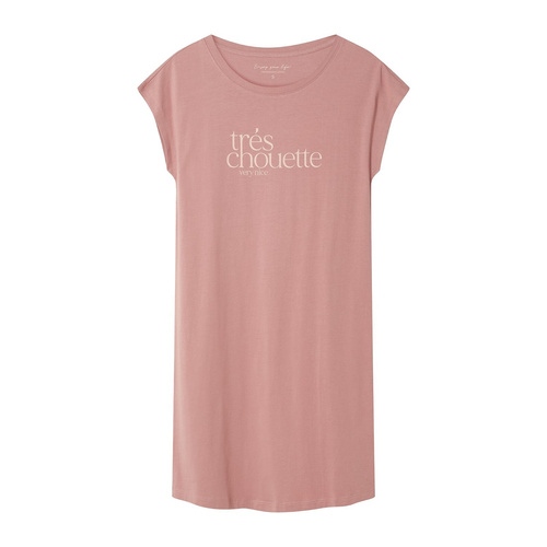 Koszula nocna damska 44490 Emela peach Henderson, 100% bawełna, krótki rękaw, półokrągły dekolt