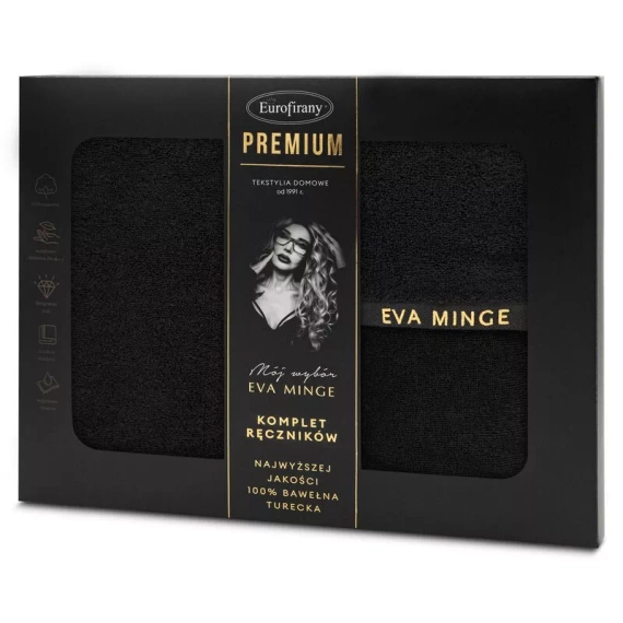 Venus 3 Komplet ręczników premium Eva Minge Eurofirany - czarny 