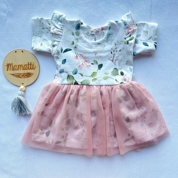 SH029 Sukienka dziewczęca z krótkim rękawem Mamatti