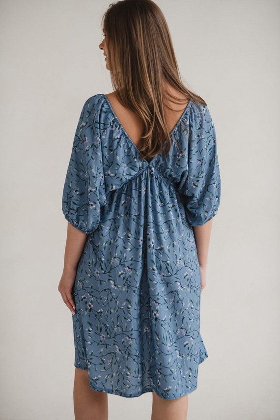 Milk Sun Sukienka ciążowa i do karmienia Milk&Love niebieska w kwiatuszki