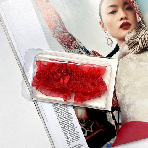 221 Podwiązka szyfonowa De Lafense - czerwony