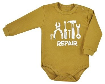 Body niemowlęce "NARZĘDZIA" Koala- musztardowe