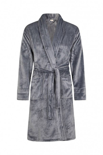 Dziadek Szlafrok męski polarowy ByShelly - grafitowy/srebrny