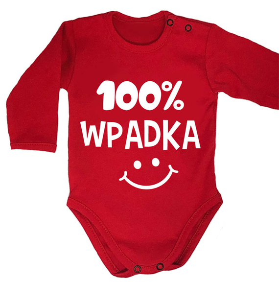 "100% WPADKA" Body długi rękaw Moocha czarny