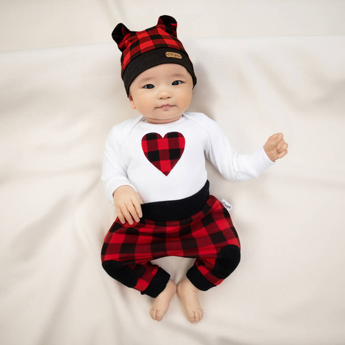 163545 Body z długim rękawem "Magia Świąt" Nicol - biały/ serce