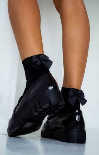 0965 Kokardka Skarpety damskie Milena - czarny