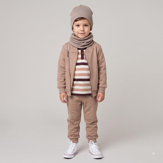 227273 Nicol BENEK Bluza chłopięca ramoneska brązowa bawełna zamek