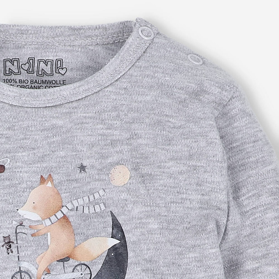 Space Tour Bluzka z bawełny organicznej Nini szary