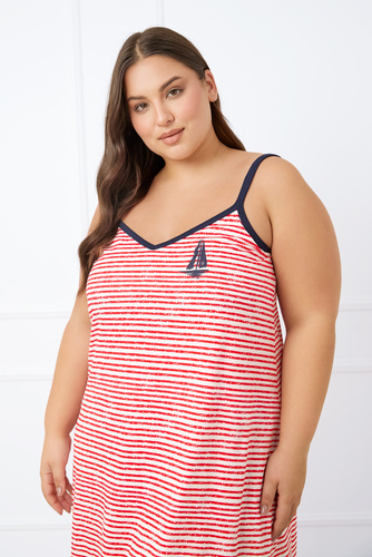 Flota koszula damska, wąskie ramiączko Italian Fashion - druk czerwony