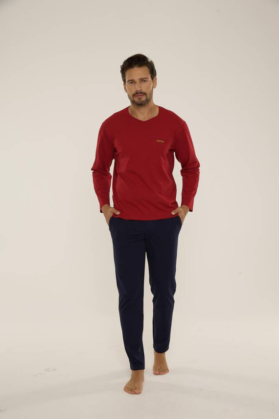 683 Kevin Piżama Męska Forex - bordo- granat