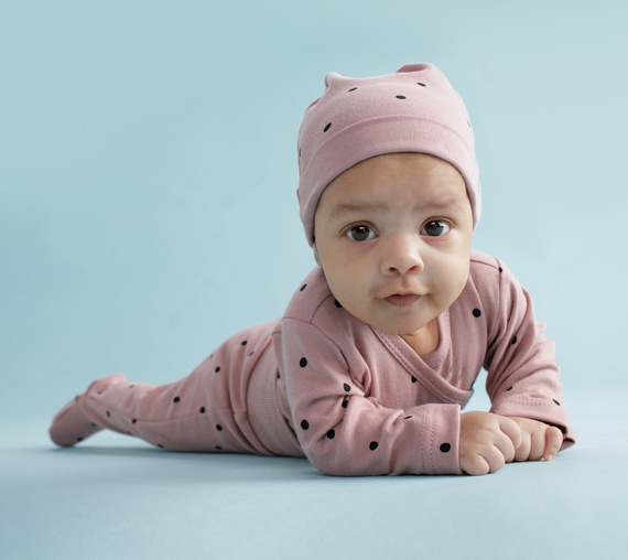 Tres Bien Czapka dla dziewczynki Pinokio - róż groszki