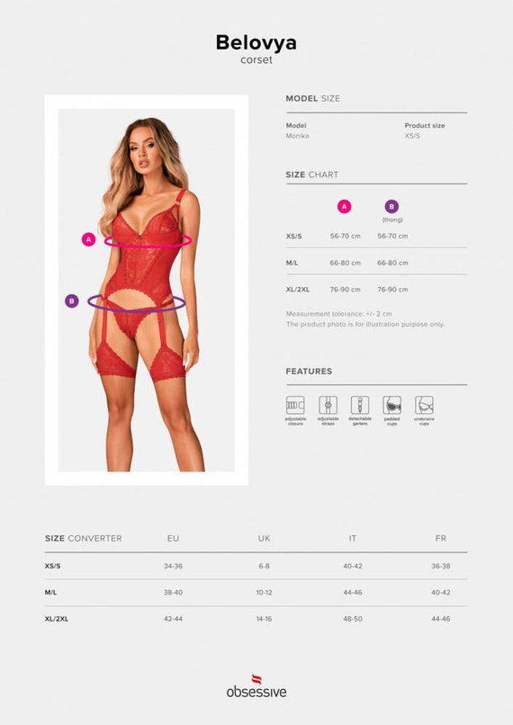 Belovya Gorset Obsessive czerwony 