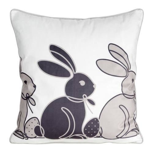 Wiosna 4 Poszewka wielkanocna z welwetu nadrukiem Eurofirany beżowy