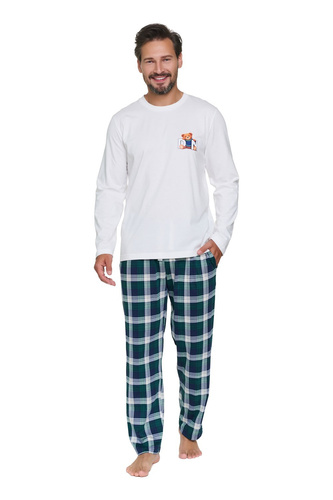 Piżama Męska Doctor Nap 7514 Teddy 100% Bawełna Długi Rękaw Spodnie