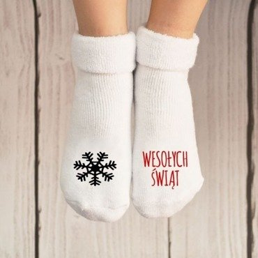 Skarpetki Wesołych Świąt Moocha biały