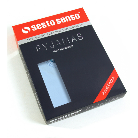 2576/17 Piżama męska krótki rękaw krótkie spodnie Sesto Senso turkusowy 