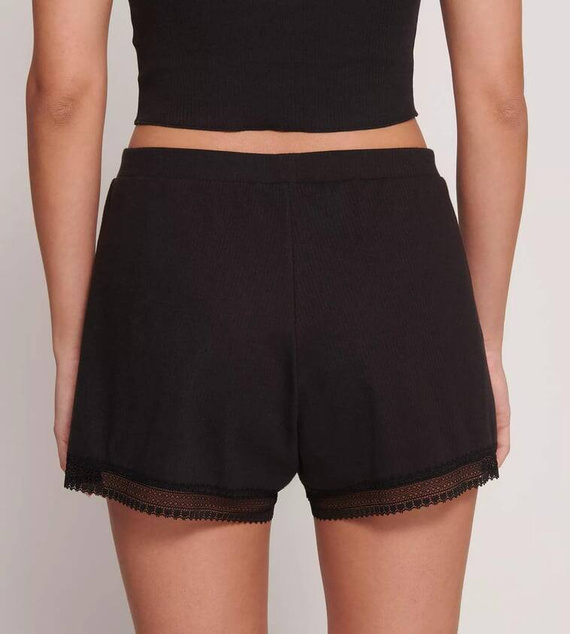 GO Ribbed Short krótkie spodenki piżamowe Sloggi - black