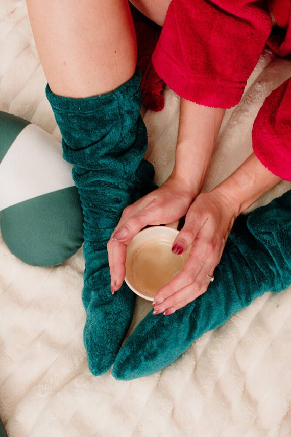 553/554 Wellsoft Gładkie skarpetki do spania De Lafense - zielony