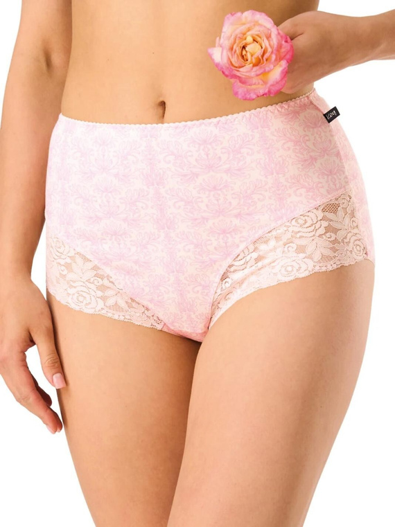 Figi damskie maxi bikini LPF 585 różowo-wrzosowe Key – Wysokiej jakości bawełna, komfort i elegancja