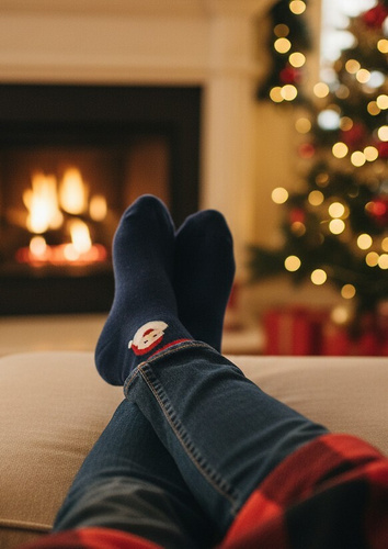 U04.N56 Skarpety Świąteczne Gatta – bawełniane skarpety unisex z motywem świątecznym, wzór 999 navy