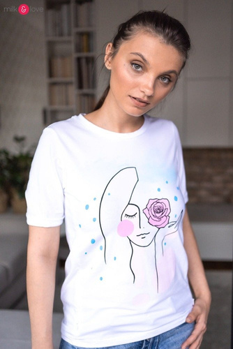 Bluzka do karmienia Boob Milk&Love biały z grafiką