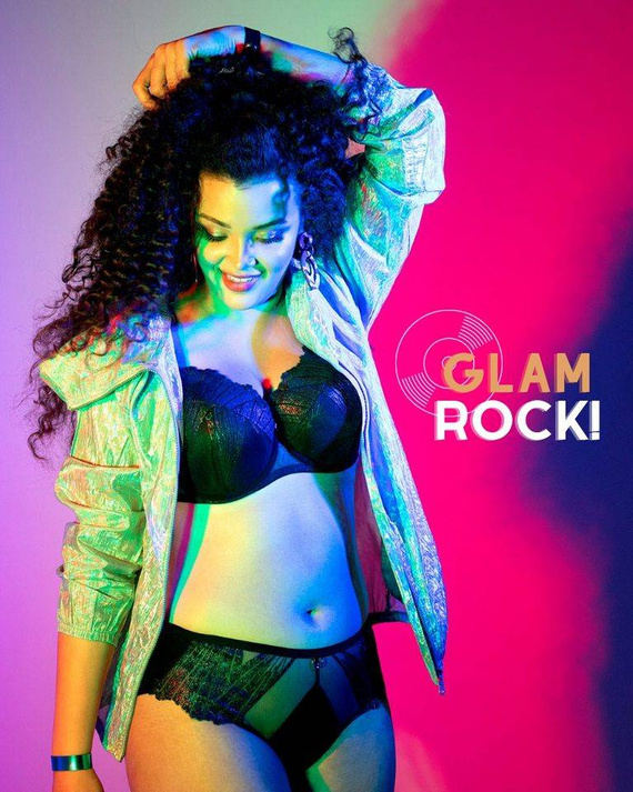 1950 Biustonosz półusztywniany Ava - czarny