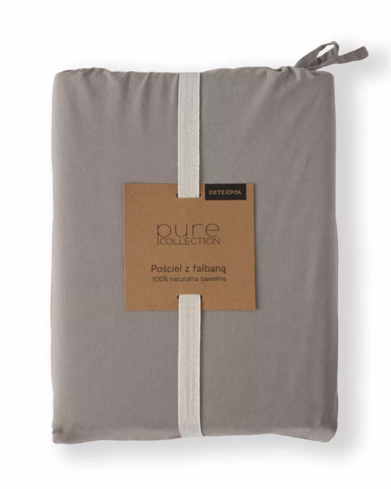 Pure 23 Pościel bawełniana jednobarwna Detexpol szary ciemny