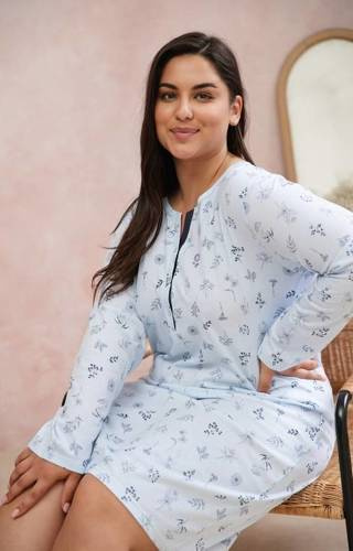 3011 Magnolia Koszula nocna Taro- błękitny