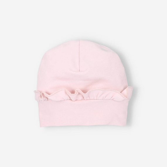 Jelonki Czapka niemowlęca z bawełny organicznej Nini różowy 