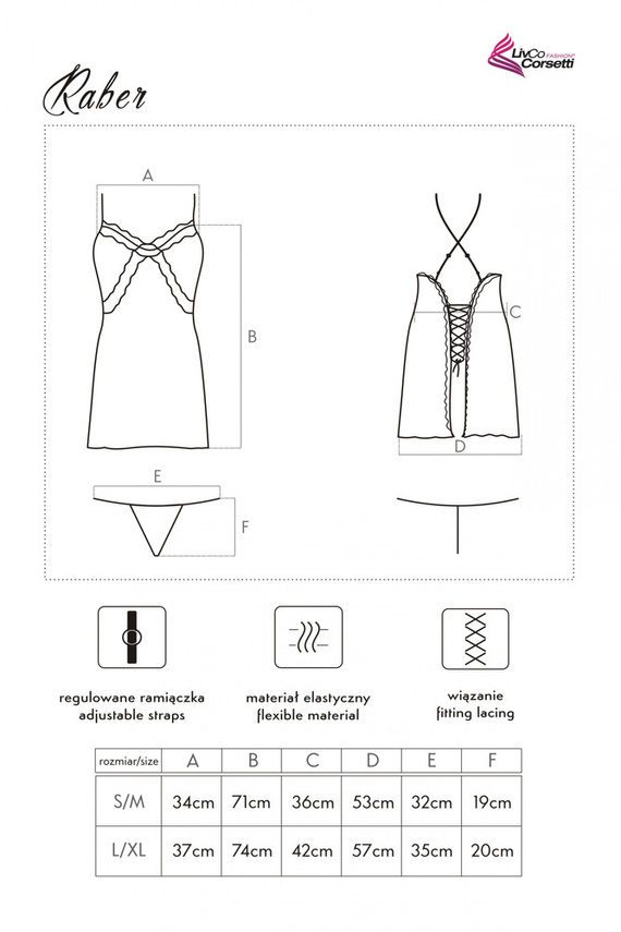 Raber Coffee LC 90579 Dwuczęściowy komplet damski LivCo Corsetti Fashion coffee