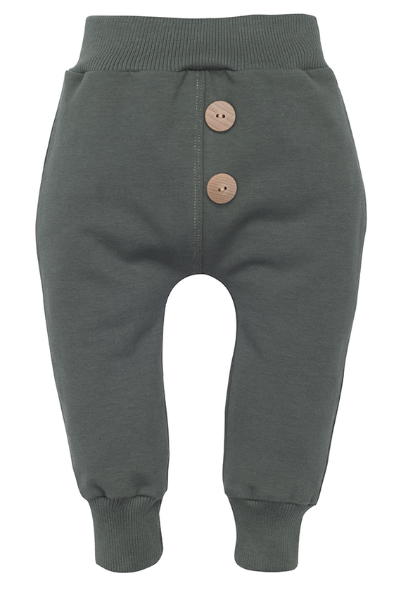 10218K "ROSES" Spodnie niemowlęce dresowe Makoma khaki