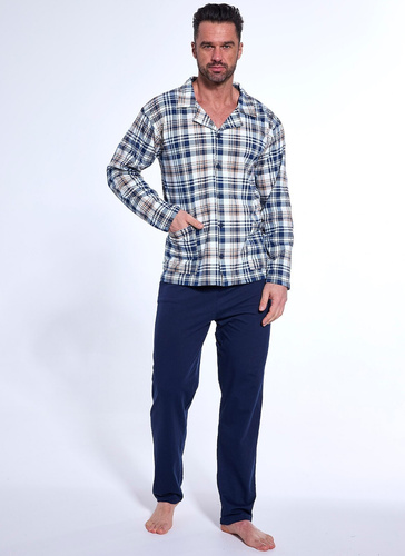 114/77 Piżama męska rozpinana Cornette granatowy